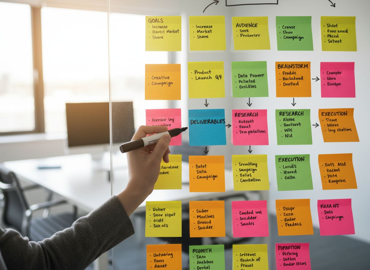 Innovationsledning – processarbete med post-its och whiteboard